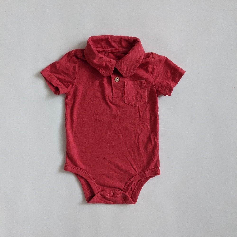 OshKosh Red Short Sleeve Polo Shirt Onesie